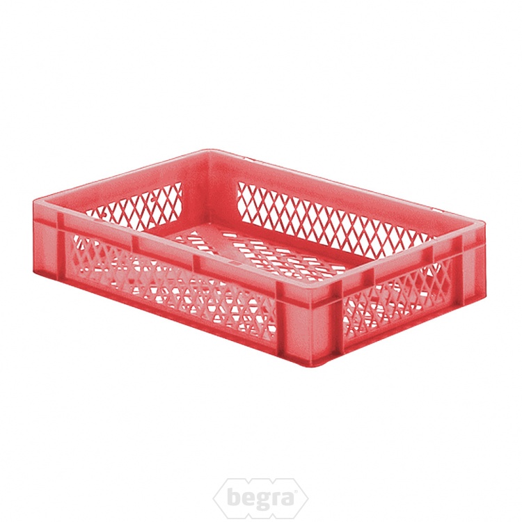 Transportkrat Euronorm plastic bak, krat TK2 600x400x120 rood