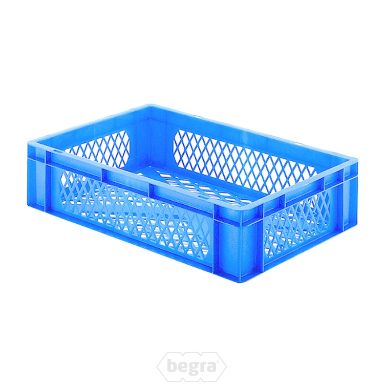 Transportkrat Euronorm plastic bak, krat TK2 600x400x145 blauw