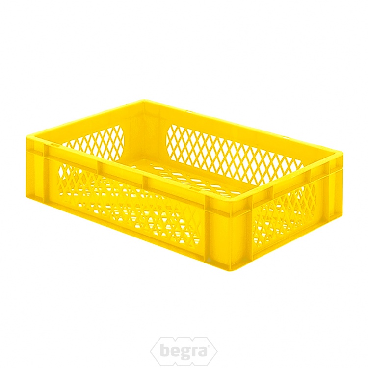 Transportkrat Euronorm plastic bak, krat TK2 600x400x145 geel