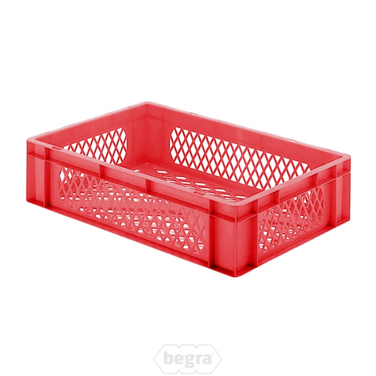Transportkrat Euronorm plastic bak, krat TK2 600x400x145 rood