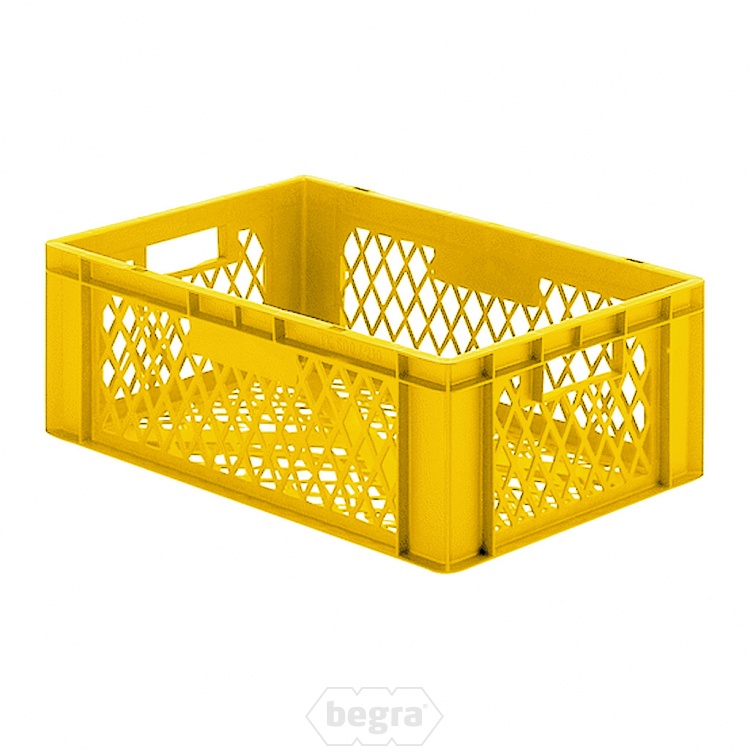 Transportkrat Euronorm plastic bak, krat TK2 600x400x210 geel