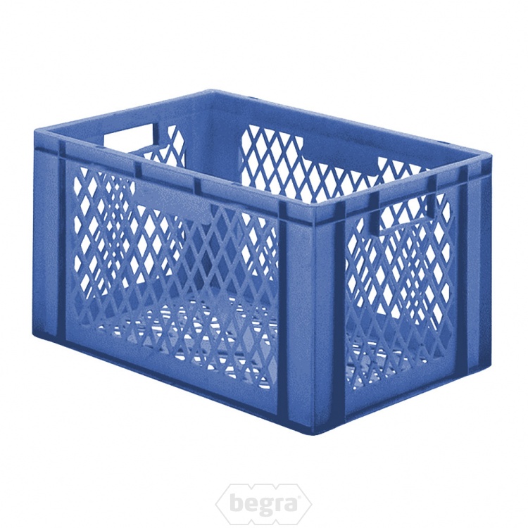Transportkrat Euronorm plastic bak, krat TK2 600x400x320 blauw