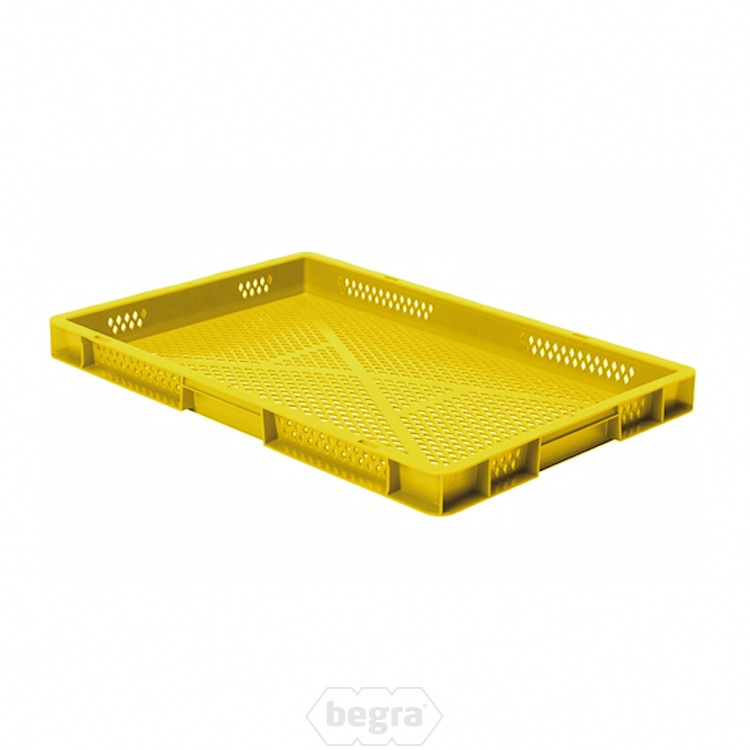 Transportkrat Euronorm plastic bak, krat TK2 600x400x50 geel