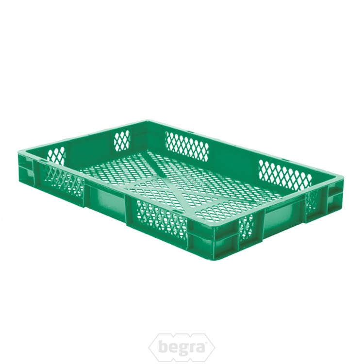 Transportkrat Euronorm plastic bak, krat TK2 600x400x75 groen