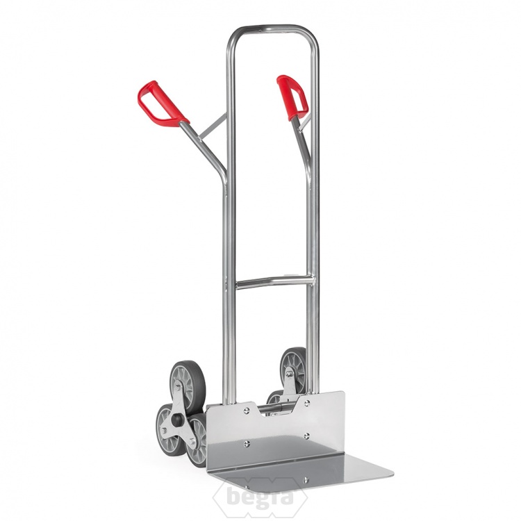 Trappensteekwagen aluminium 200 kg 1300 mm met 2 driearmige wielsterren, extra brede schep