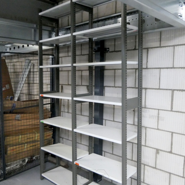 Voordeelpartij gebruikte Bruynzeel legbordstelling 2630x1500x375mm (hxbxd) 2 secties 7 niveaus
