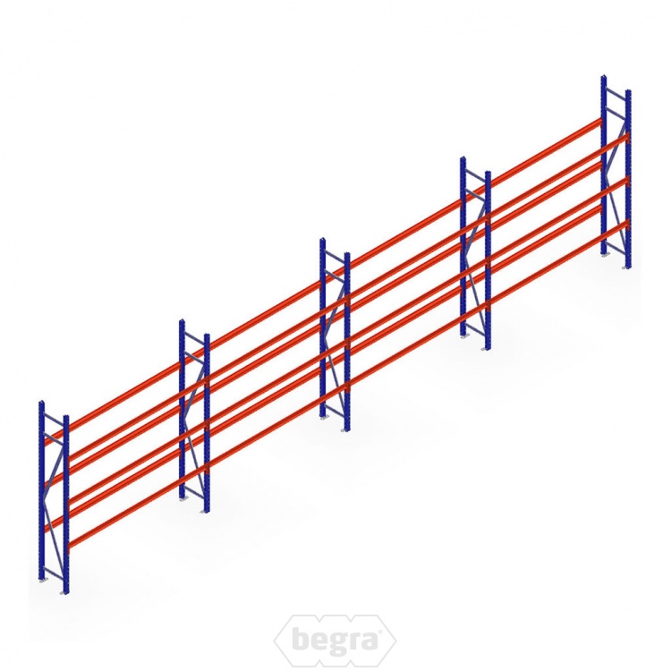 Voordeelrij bandenstelling grootvak AR 2250x6700x400mm (hxbxd) 4 secties 3 niveaus blauw