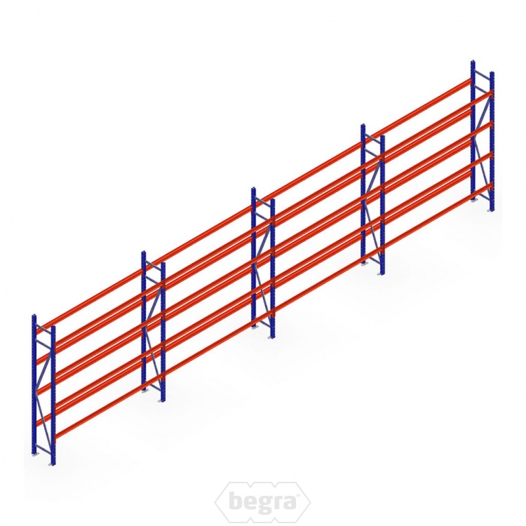 Voordeelrij bandenstelling grootvak AR 2250x6700x400mm (hxbxd) 4 secties 4 niveaus blauw