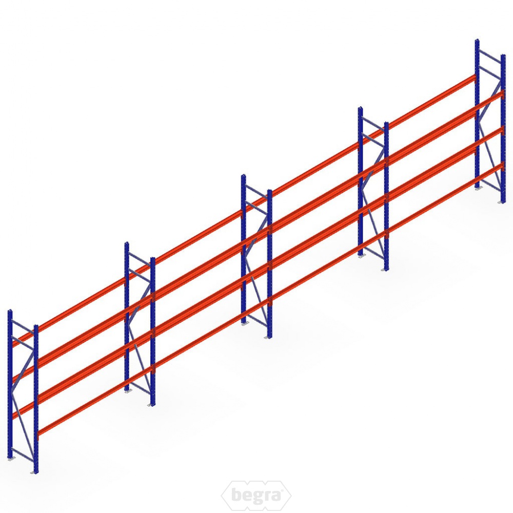 Voordeelrij bandenstelling grootvak AR 2250x6700x500mm (hxbxd) 4 secties 3 niveaus blauw