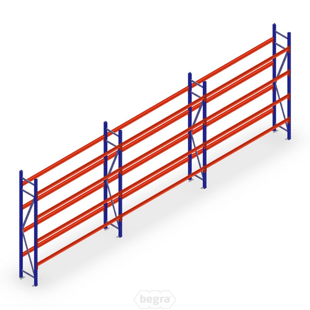 Voordeelrij bandenstelling grootvak AR 3000x6240x400mm (hxbxd) 3 secties 4 niveaus blauw