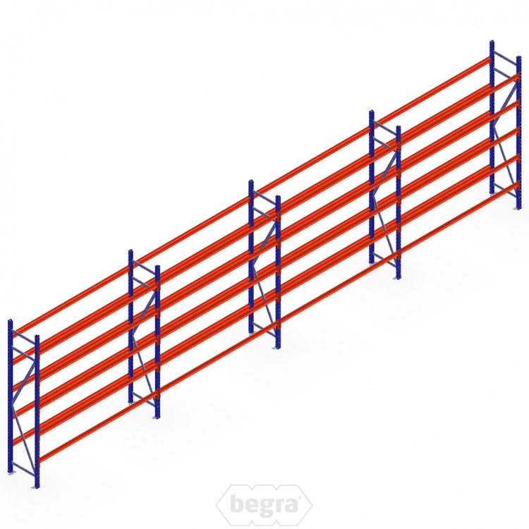 Voordeelrij bandenstelling grootvak AR 3000x6700x500mm (hxbxd) 4 secties 5 niveaus blauw