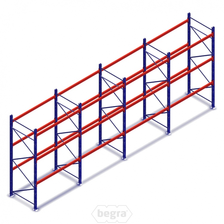 Voordeelrij deels gebruikte AR T1 palletstelling 3000x2250x1100mmmm (hxbxd) - 4 secties 3 niveaus