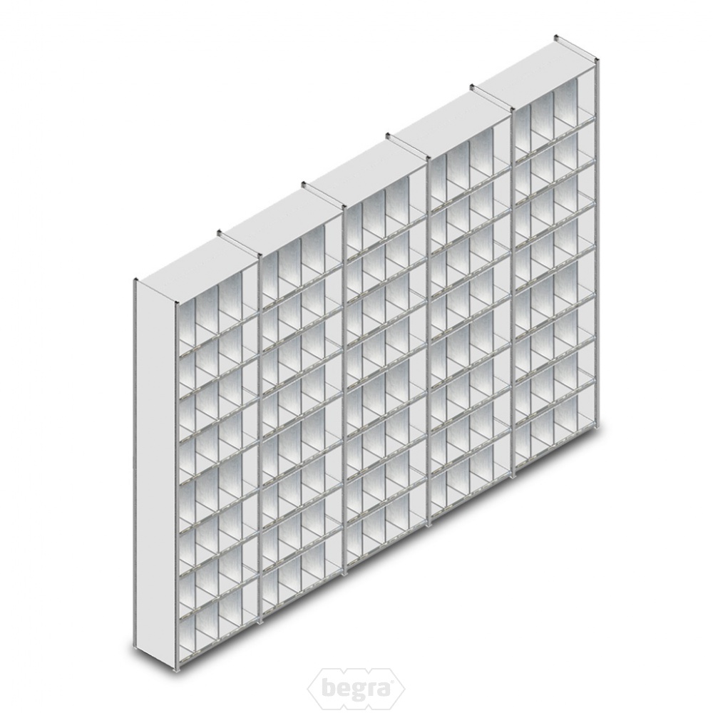 Voordeelrij gebruikte Dexion legbordstelling Verzinkt 3500x5105x500