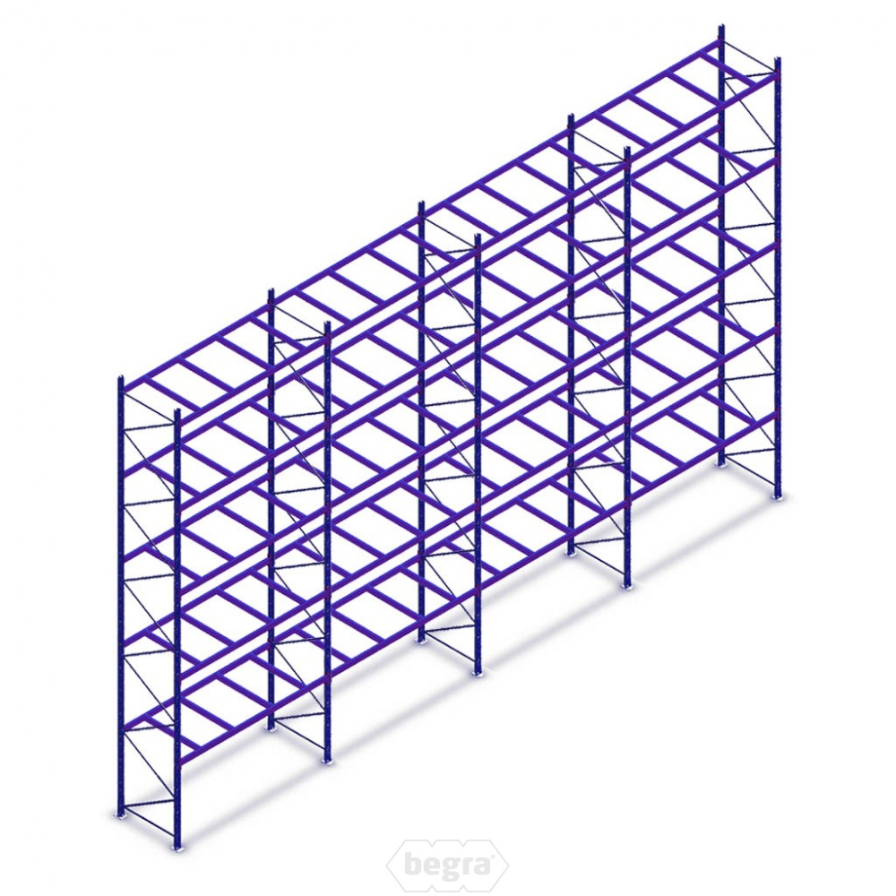 Voordeelrij gebruikte Hovuma palletstelling 6495x11150x870mm (hxbxd) - 4 secties 5 niveaus