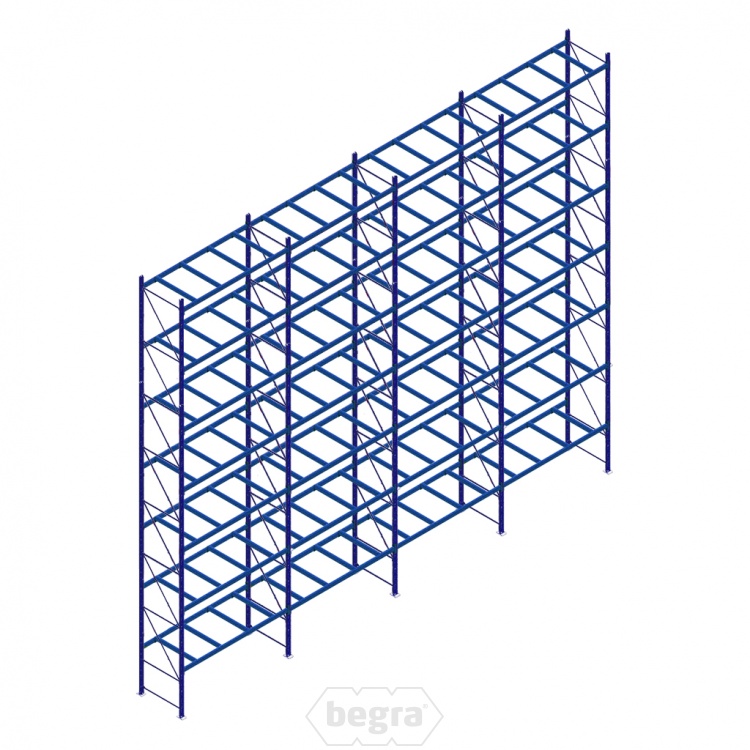 Voordeelrij gebruikte Hovuma palletstelling met diepteliggers blauw