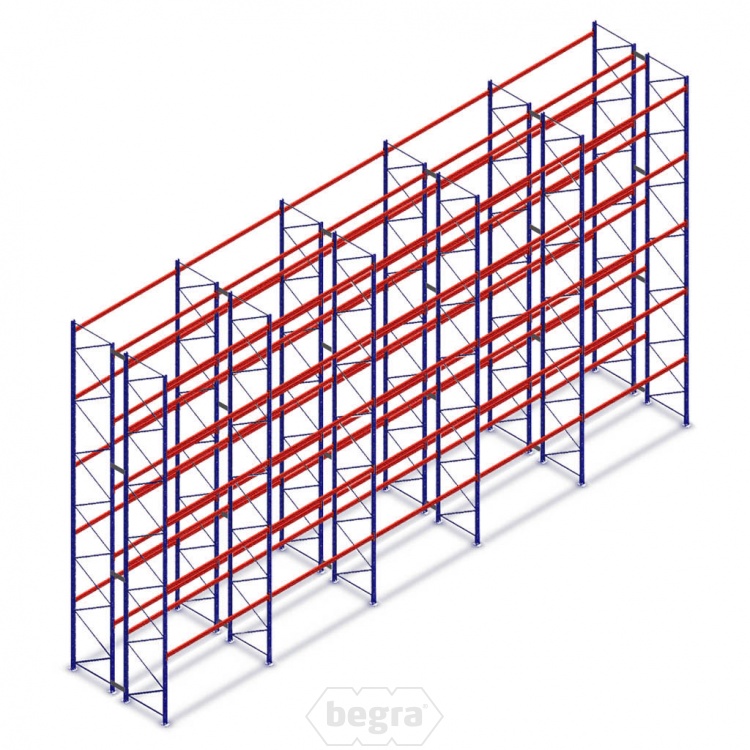 Voordeelrij gebruikte JH Esmena palletstelling 8450x15100x2400 - 5 secties 5 niveaus