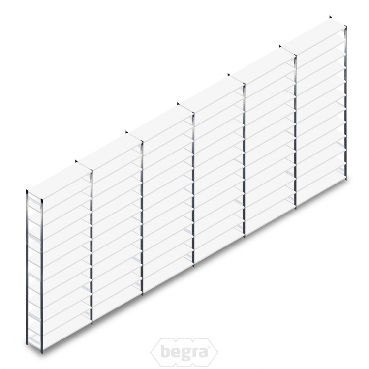 Voordeelrij gebruikte Link51 Euro legbordstelling 3600x1250x400mm (hxbxd) 12 niveaus 5 secties