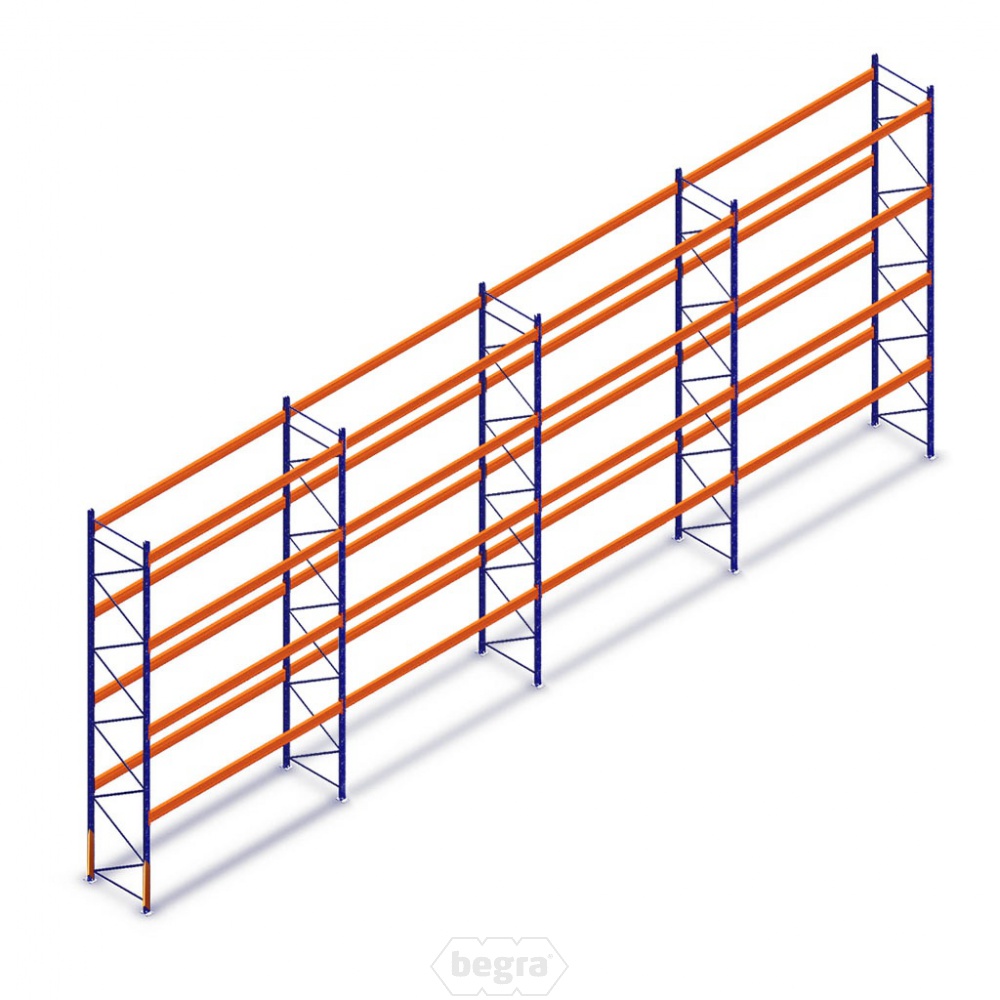 Voordeelrij gebruikte Mecalux palletstelling 6000x11200x1100 mm (hxbxd) - 4 secties 4 niveaus