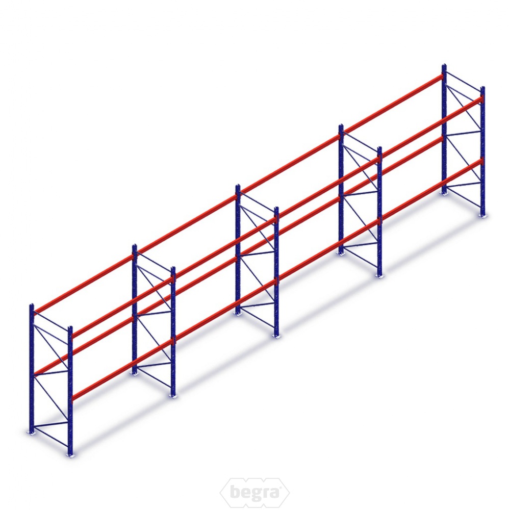Voordeelrij gebruikte palletstelling Redirack 3000x11200x900mm (hxbxd) 4 secties 2 niveaus