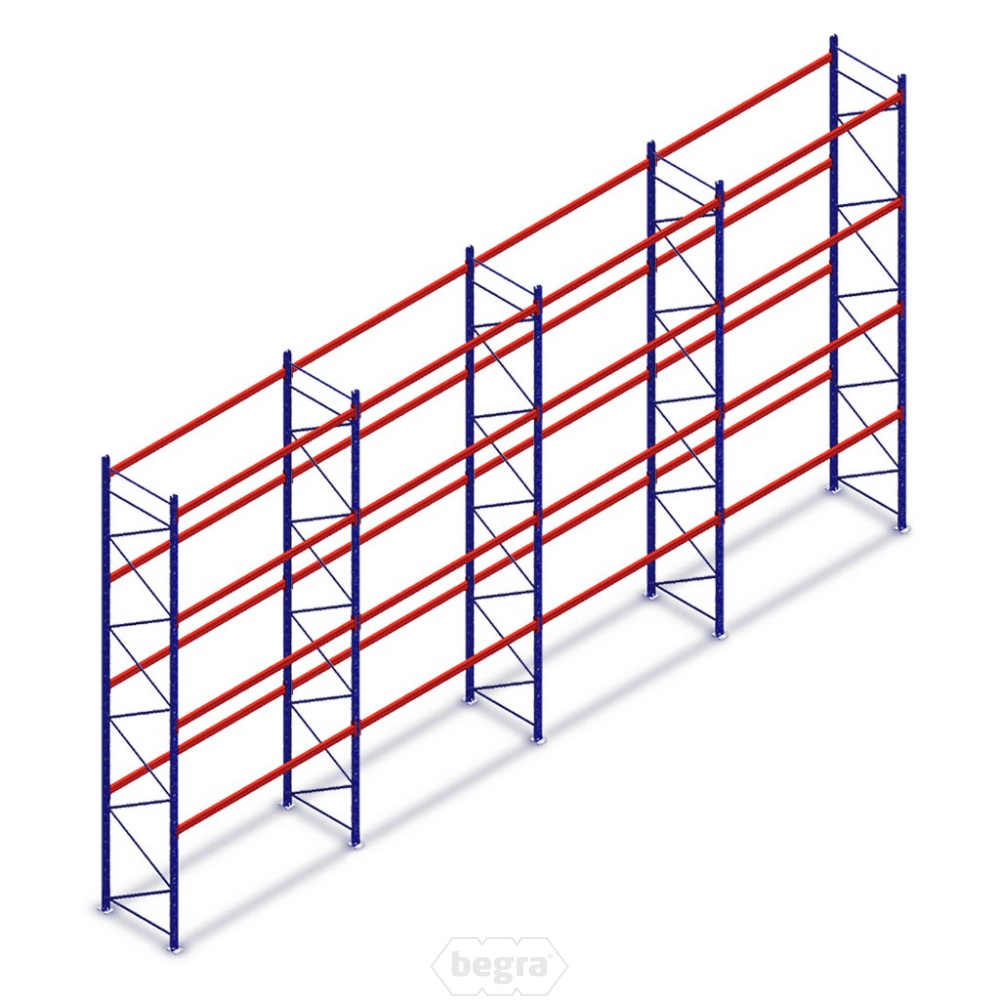 Voordeelrij gebruikte palletstelling Redirack 6000x11200x900mm (hxbxd) 4 secties 4 niveaus