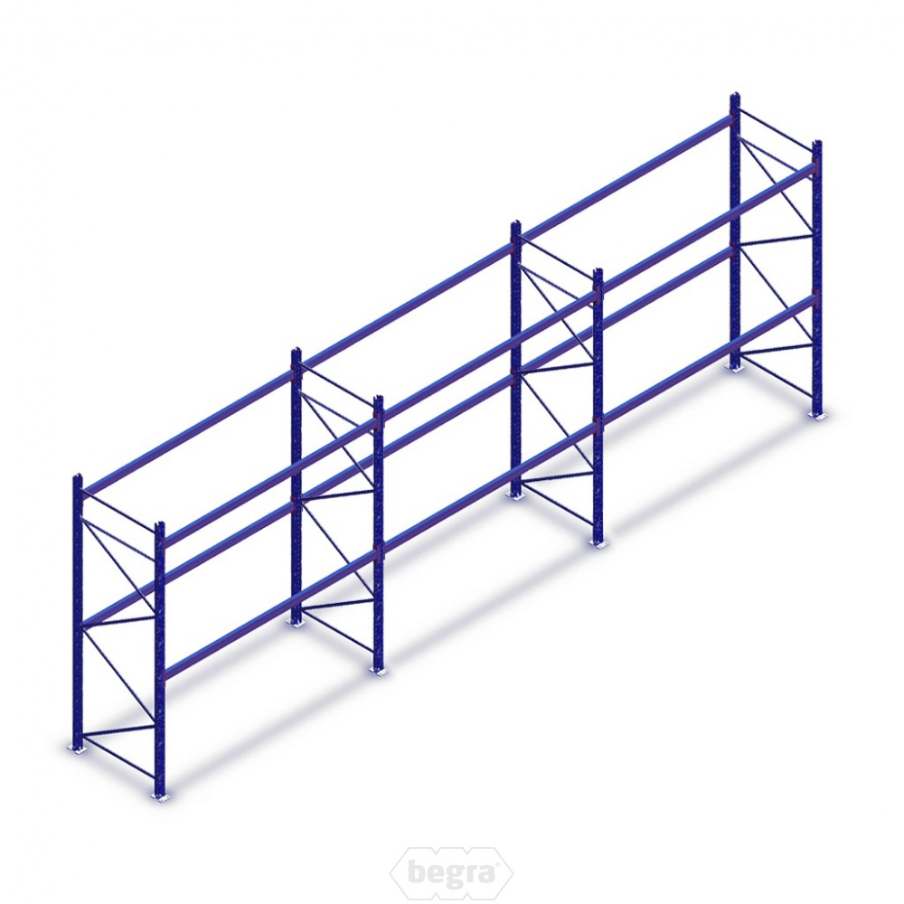 Voordeelrij gebruikte Polypal palletstelling 2375x9420x1050mm (hxbxd) - 3 secties 2 niveaus