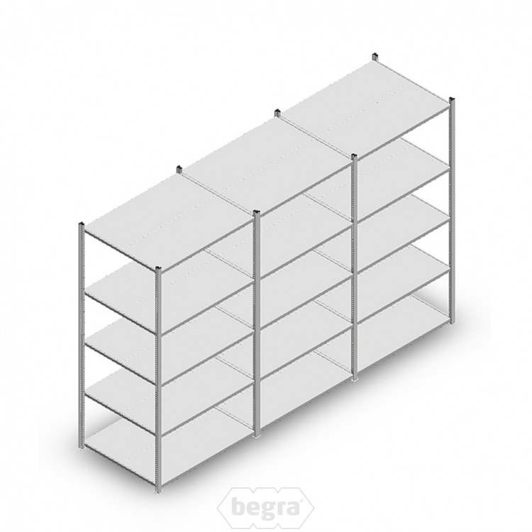 Voordeelrij Legbordstelling Light Duty 2000x3000x800, 5 niveaus metaal verzinkt 140 kg