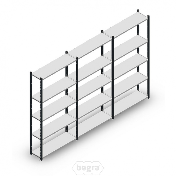 Voordeelrij Legbordstelling Medium Duty 2000x3000x300, 5 niveaus metaal antraciet 90 kg