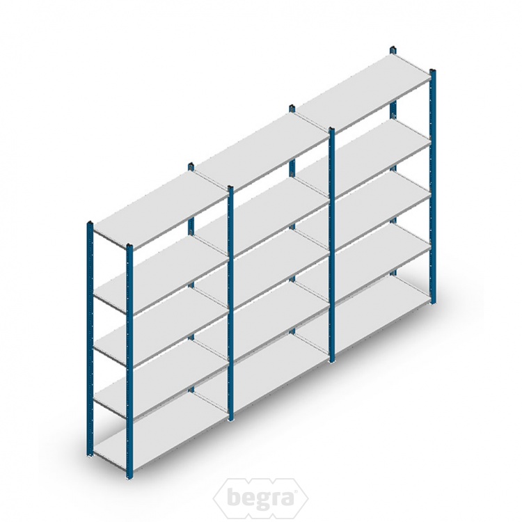 Voordeelrij Legbordstelling Medium Duty 2000x3000x400, 5 niveaus metaal blauw 90 kg