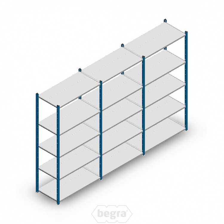 Voordeelrij Legbordstelling Medium Duty 2000x3000x500, 5 niveaus metaal blauw 70 kg