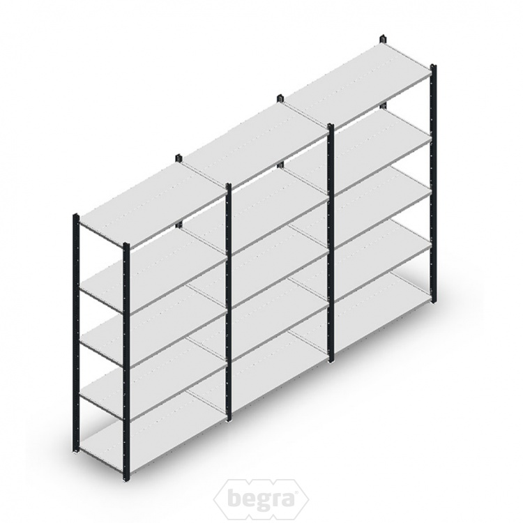Voordeelrij Legbordstelling Medium Duty 2000x3000x500, 5 niveaus metaal antraciet 70 kg