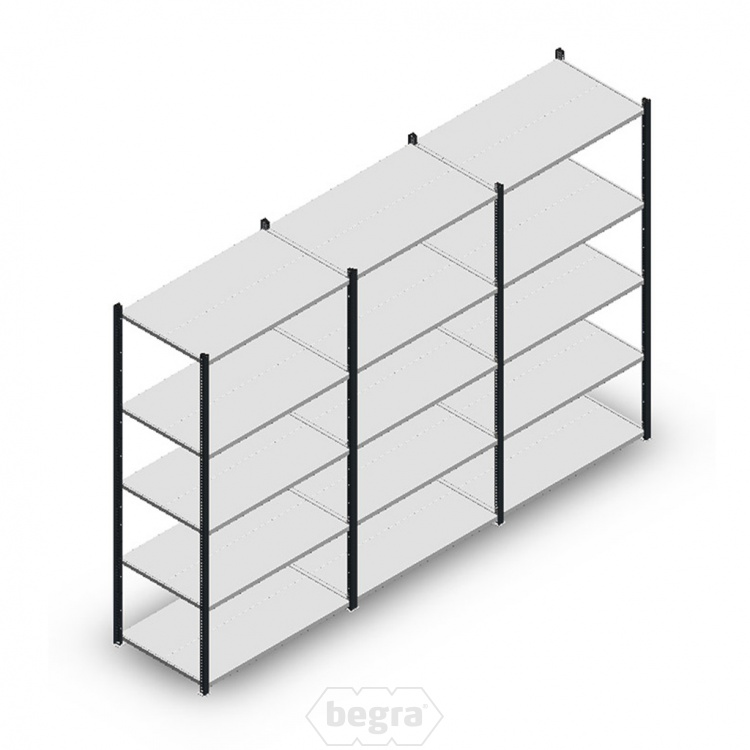 Voordeelrij Legbordstelling Medium Duty 2000x3000x600, 5 niveaus metaal antraciet 180 kg