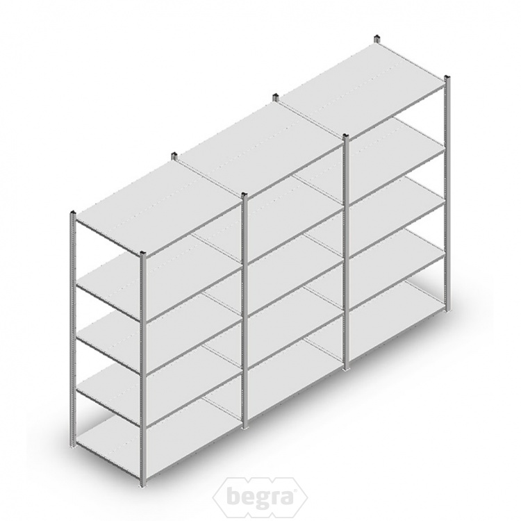Voordeelrij Legbordstelling Medium Duty 2000x3000x700, 5 niveaus metaal verzinkt 180 kg