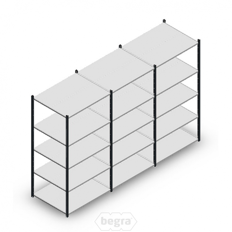 Voordeelrij Legbordstelling Medium Duty 2000x3000x800, 5 niveaus metaal antraciet 180 kg