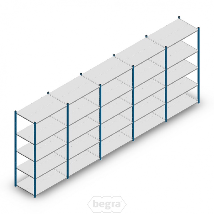 Voordeelrij Legbordstelling Medium Duty 2000x5000x600, 5 niveaus metaal blauw 180 kg