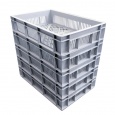 Aanbieding 80x gebruikte kunststof bakken, plastic kratten 600x400x120 grijs