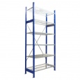 Aanbouwsectie gebruikte Bosal legbordstelling Blauw/verzinkt 2300x1020x500 Gebruikt