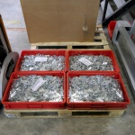 Aanbouwsectie gebruikte Bosal legbordstelling Blauw/verzinkt 2300x1020x500 Gebruikt