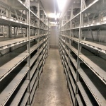 Aanbouwsectie gebruikte Dexion legbordstelling 2500x1280x400 8 niveaus