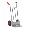 Aluminium steekwagen 150 kg 1150 mm met rubberbanden, extra grote schep