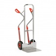 Aluminium steekwagen 200 kg 1300 mm met luchtbanden, extra grote schep en glijstrips