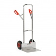 Aluminium steekwagen 200 kg 1300 mm met rubberbanden, extra grote schep