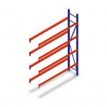 Bandenstelling grootvak AR 2250x1610x400mm (hxbxd) 4 niveaus blauw aanbouwsectie