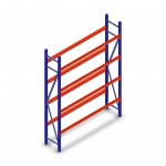 Bandenstelling grootvak AR 2250x1610x400mm (hxbxd) 4 niveaus blauw beginsectie