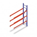Bandenstelling grootvak AR 2250x1610x500mm (hxbxd) 3 niveaus blauw aanbouwsectie
