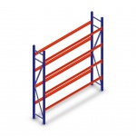 Bandenstelling grootvak AR 2250x2010x400mm (hxbxd) 4 niveaus blauw beginsectie