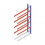 Bandenstelling grootvak AR 3000x1610x400mm (hxbxd) 4 niveaus blauw aanbouwsectie