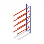 Bandenstelling grootvak AR 3000x1610x500mm (hxbxd) 4 niveaus blauw aanbouwsectie