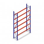 Bandenstelling grootvak AR 3000x1610x500mm (hxbxd) 5 niveaus blauw beginsectie
