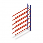 Bandenstelling grootvak AR 3000x2010x400mm (hxbxd) 5 niveaus blauw aanbouwsectie