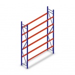 Bandenstelling grootvak AR 3000x2010x500mm (hxbxd) 5 niveaus blauw beginsectie